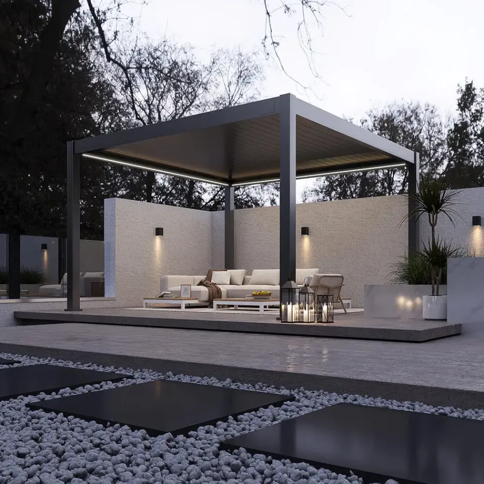 Orion Premium overkapping elektrisch met LED 400 x 400 antraciet Hot