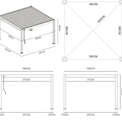Orion Premium overkapping elektrisch met LED 400 x 400 antraciet Hot