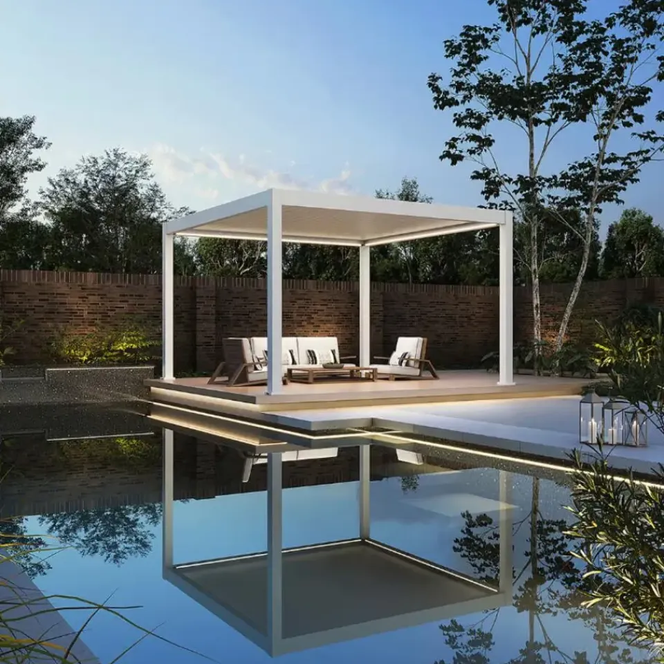 Orion Premium overkapping E-LED - 400 x 400 cm - wit Hot