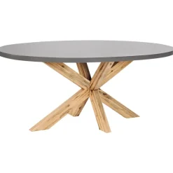 Beliani ORISTANO - Tuintafel - Lichthout/Grijs - 190 x 100 cm - Beton