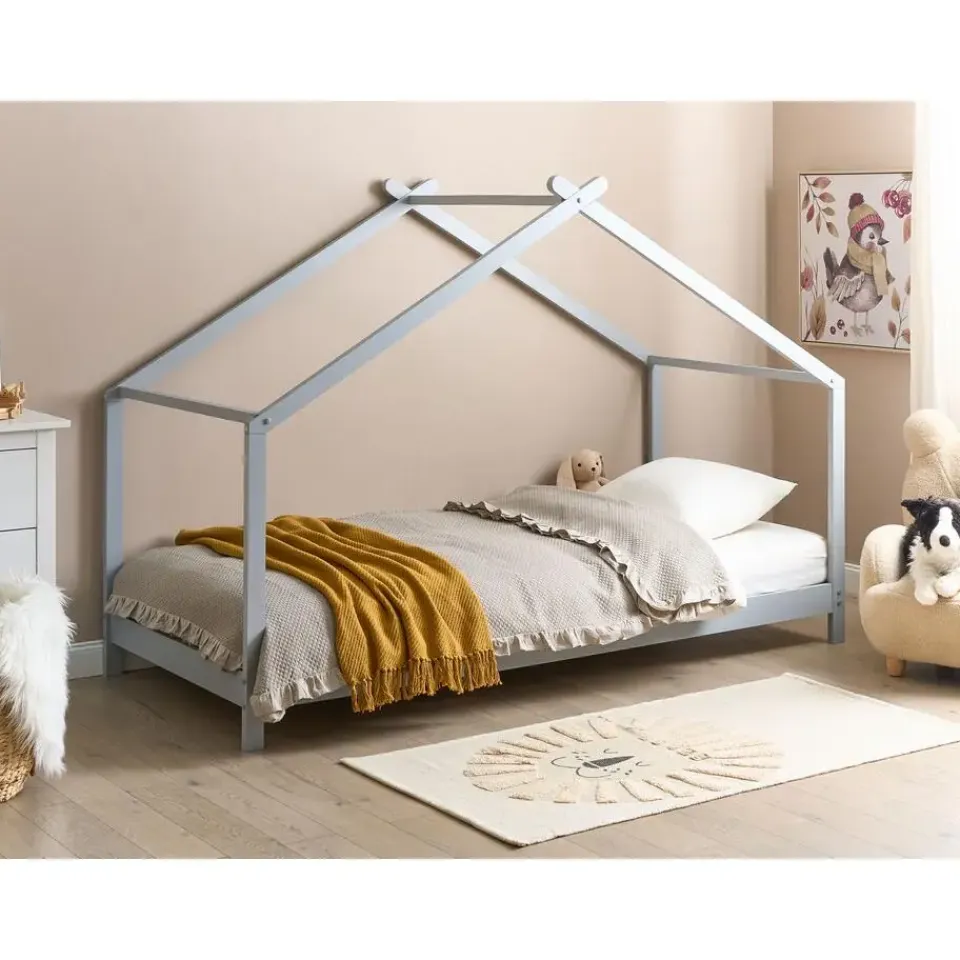 Beliani ORLU - Kinderbed - Grijs - 90 x 200 cm - Dennenhout Discount