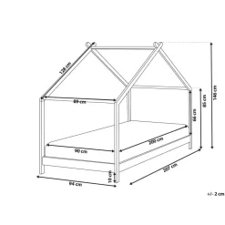 Beliani ORLU - Kinderbed - Grijs - 90 x 200 cm - Dennenhout Discount