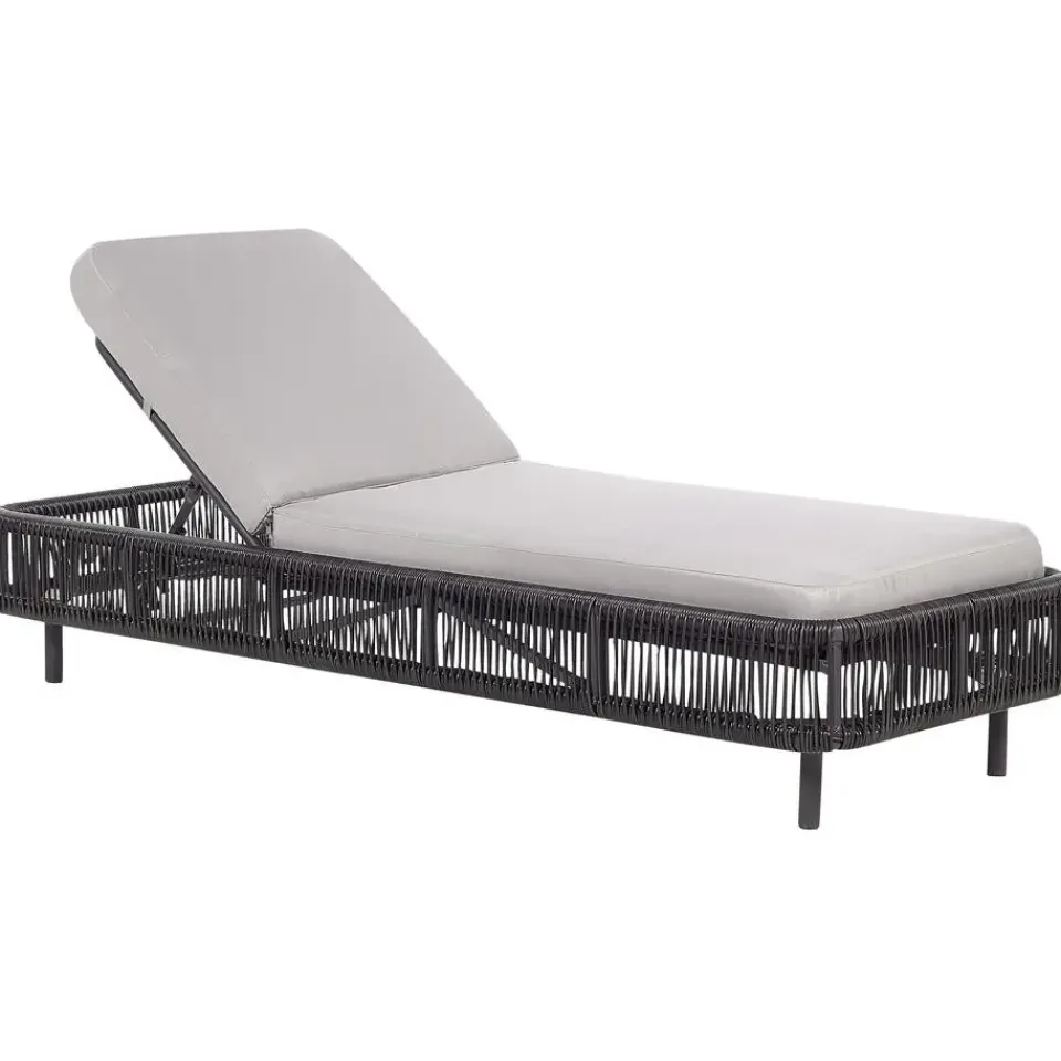 Beliani OSINI - Ligstoel - Grijs - Rotan Hot