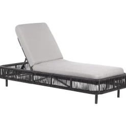 Beliani OSINI - Ligstoel - Grijs - Rotan Hot