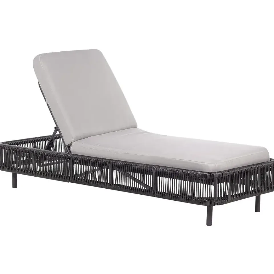 Beliani OSINI - Ligstoel - Grijs - Rotan Hot