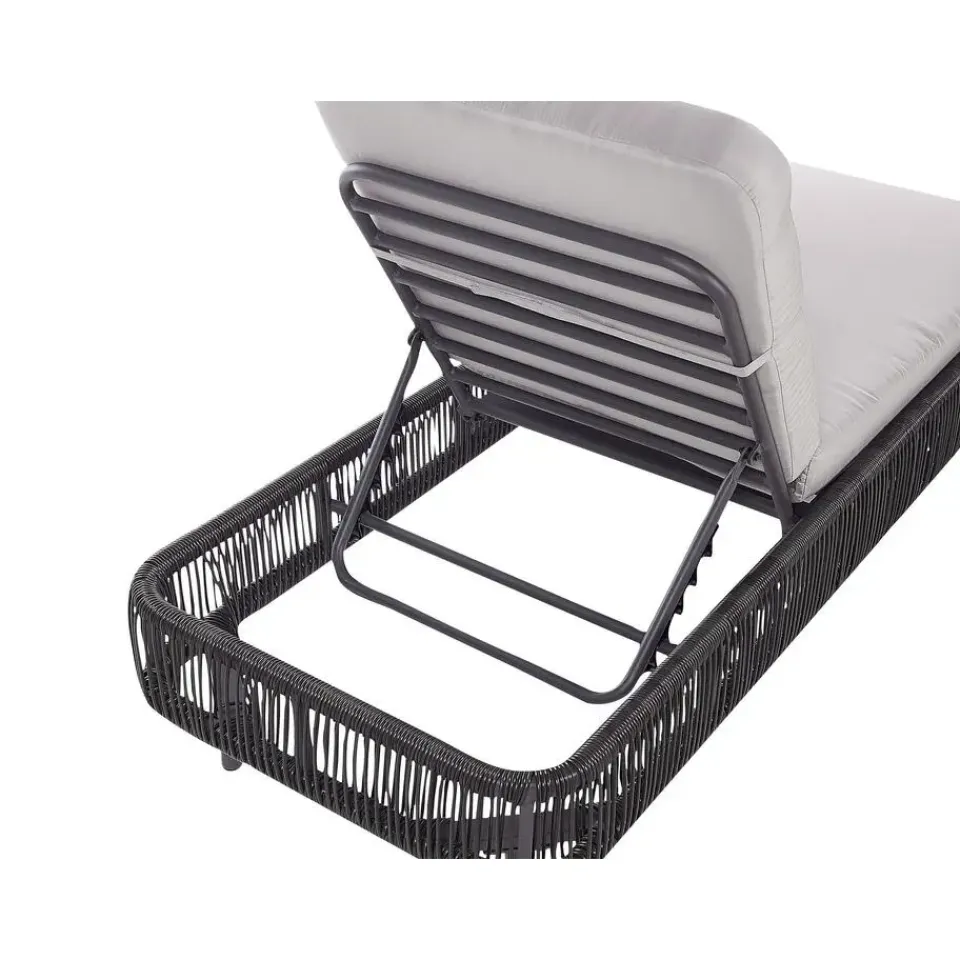 Beliani OSINI - Ligstoel - Grijs - Rotan Hot