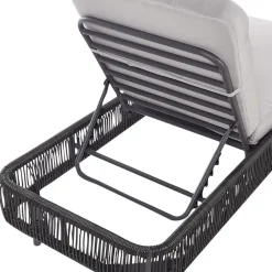 Beliani OSINI - Ligstoel - Grijs - Rotan Hot