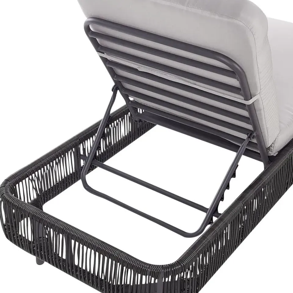 Beliani OSINI - Ligstoel - Grijs - Rotan Hot