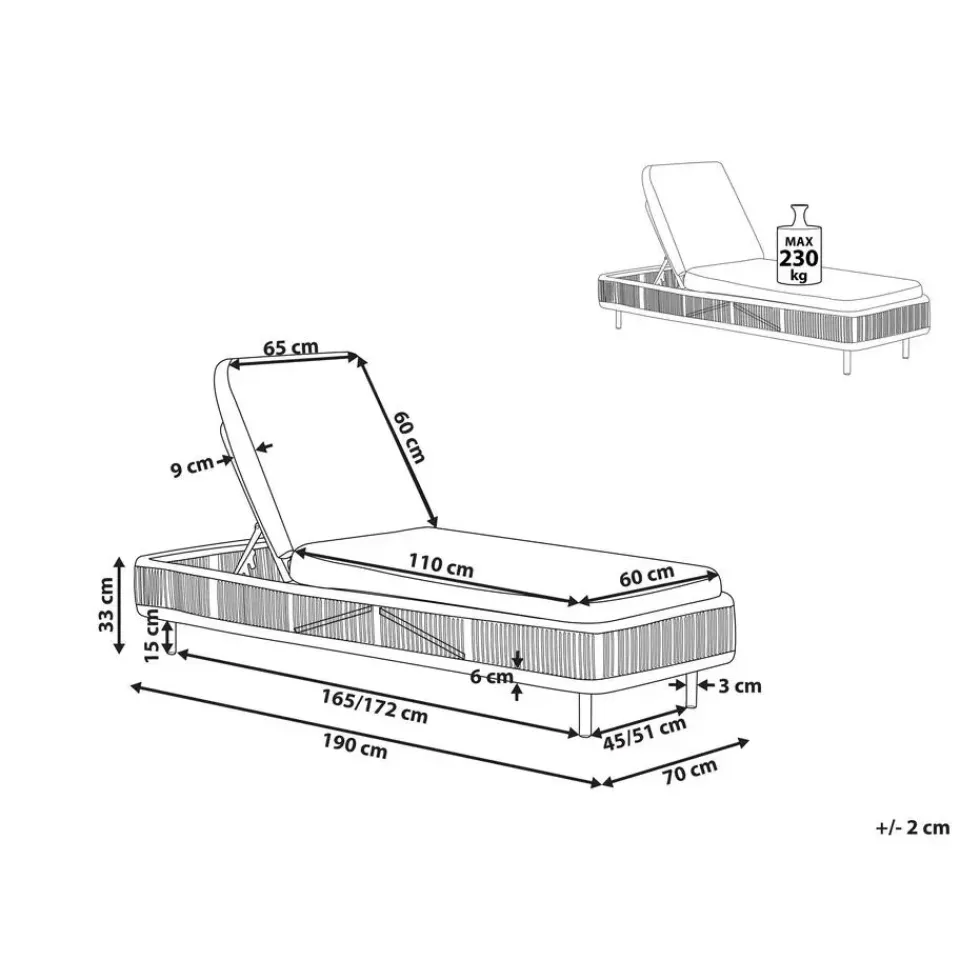 Beliani OSINI - Ligstoel - Natuurlijk - Rotan Outlet