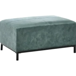 Leen Bakker OSLO - Ottomaan - Blauwgroen - Fluweel New