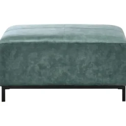 Leen Bakker OSLO - Ottomaan - Blauwgroen - Fluweel New