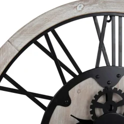 Merkloos Ostaria Wandklok/muur klok - D79cm - MDF/metaal - naturel - kamer Discount