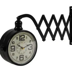 Merkloos Ostaria Wandklok/muur klok - stretch - station - D16 cm - metaal Outlet