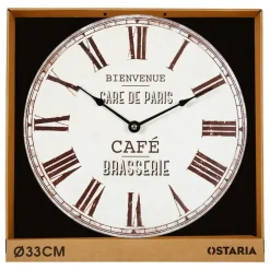 Merkloos Ostaria Wandklok/muur klok - cafe brasserie klok - D30 cm - mdf Clearance