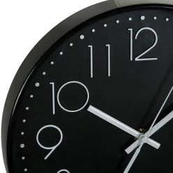 Merkloos Ostaria Wandklok/muur klok - D25 cm - kunststof - zwart Outlet