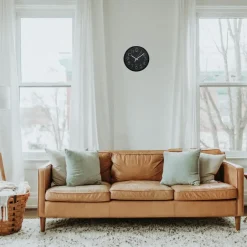 Merkloos Ostaria Wandklok/muur klok - D25 cm - kunststof - zwart Outlet