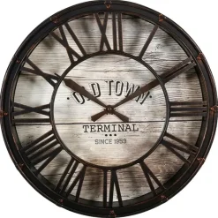 Merkloos Ostaria Wandklok/muur klok - Montparnasse - D39 cm - kunststof Clearance