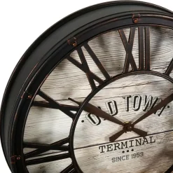 Merkloos Ostaria Wandklok/muur klok - Montparnasse - D39 cm - kunststof Clearance