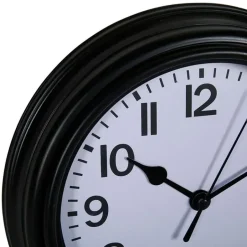 Merkloos Ostaria Wandklok/muur klok - D22 cm - kunststof - zwart - kamer Outlet
