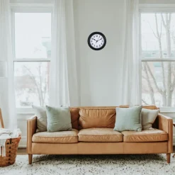 Merkloos Ostaria Wandklok/muur klok - D22 cm - kunststof - zwart - kamer Outlet