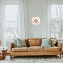 Merkloos Ostaria Wandklok/muur klok - Maritiem - D50 cm - touw - wit/bruin Outlet