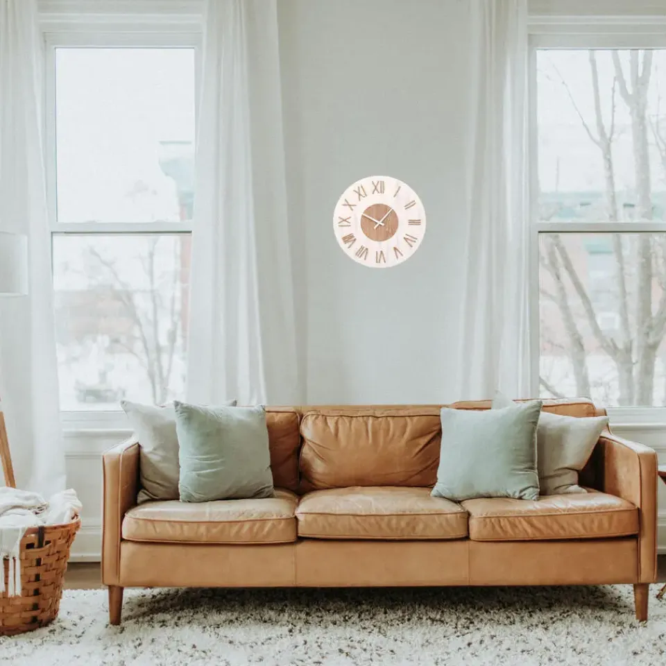 Merkloos Ostaria Wandklok/muur klok - Maritiem - D50 cm - touw - wit/bruin Outlet