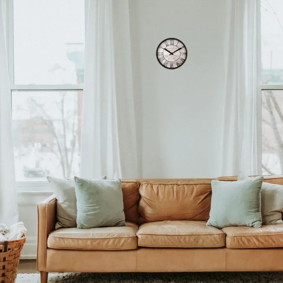 Merkloos Ostaria Wandklok/muur klok - Stationsklok - D20 cm - houtlook Discount