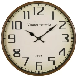 Merkloos Ostaria Wandklok/muur klok - Vintage - Dia 30 cm - metaal - bruin Online