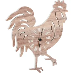 Merkloos Ostaria Wandklok/muur klok Rooper - kip/haan - D30 cm - MDF Clearance
