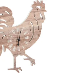 Merkloos Ostaria Wandklok/muur klok Rooper - kip/haan - D30 cm - MDF Clearance
