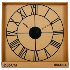 Merkloos Ostaria Wandklok/muur klok - Nautisch - D36 cm - metaal - zwart Discount