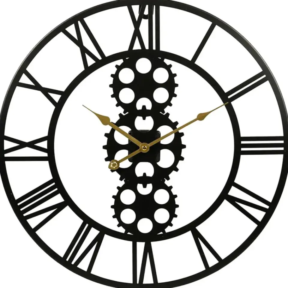 Merkloos Ostaria Wandklok/muur klok - open uurwerk - D50 cm - metaal New