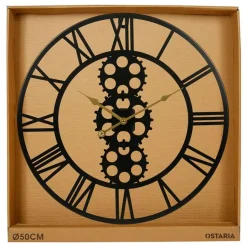 Merkloos Ostaria Wandklok/muur klok - open uurwerk - D50 cm - metaal New