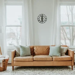 Merkloos Ostaria Wandklok/muur klok - open uurwerk - D50 cm - metaal New