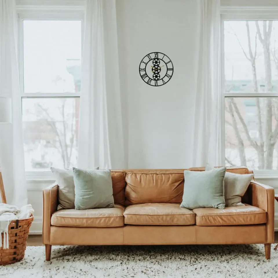 Merkloos Ostaria Wandklok/muur klok - open uurwerk - D50 cm - metaal New