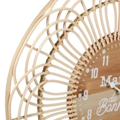 Merkloos Ostaria Wandklok/muur klok - Ibiza stijl - D50 cm - naturel Best