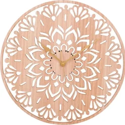 Merkloos Ostaria Wandklok/muur klok Rosa - D50 cm - MDF - naturel - keuken Hot
