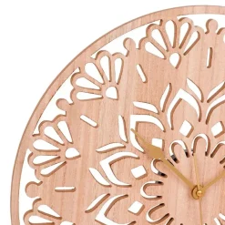 Merkloos Ostaria Wandklok/muur klok Rosa - D50 cm - MDF - naturel - keuken Hot