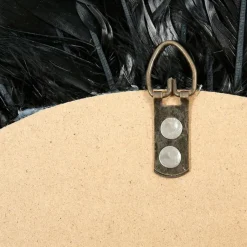 Merkloos Ostaria Wandspiegel bohemian Veren - zwart/wit - rond - Dia 57 cm Online