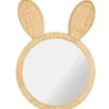 Merkloos Ostaria Wandspiegel konijn - rotan - 29 cm - bohemian spiegel Clearance