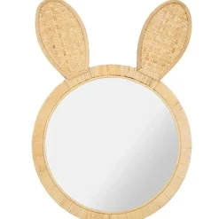 Merkloos Ostaria Wandspiegel konijn - rotan - 29 cm - bohemian spiegel Clearance
