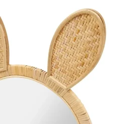 Merkloos Ostaria Wandspiegel konijn - rotan - 29 cm - bohemian spiegel Clearance
