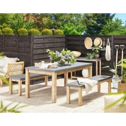 Beliani OSTUNI - Tuintafel - Grijs - 90 x 180 cm - Vezelcement New