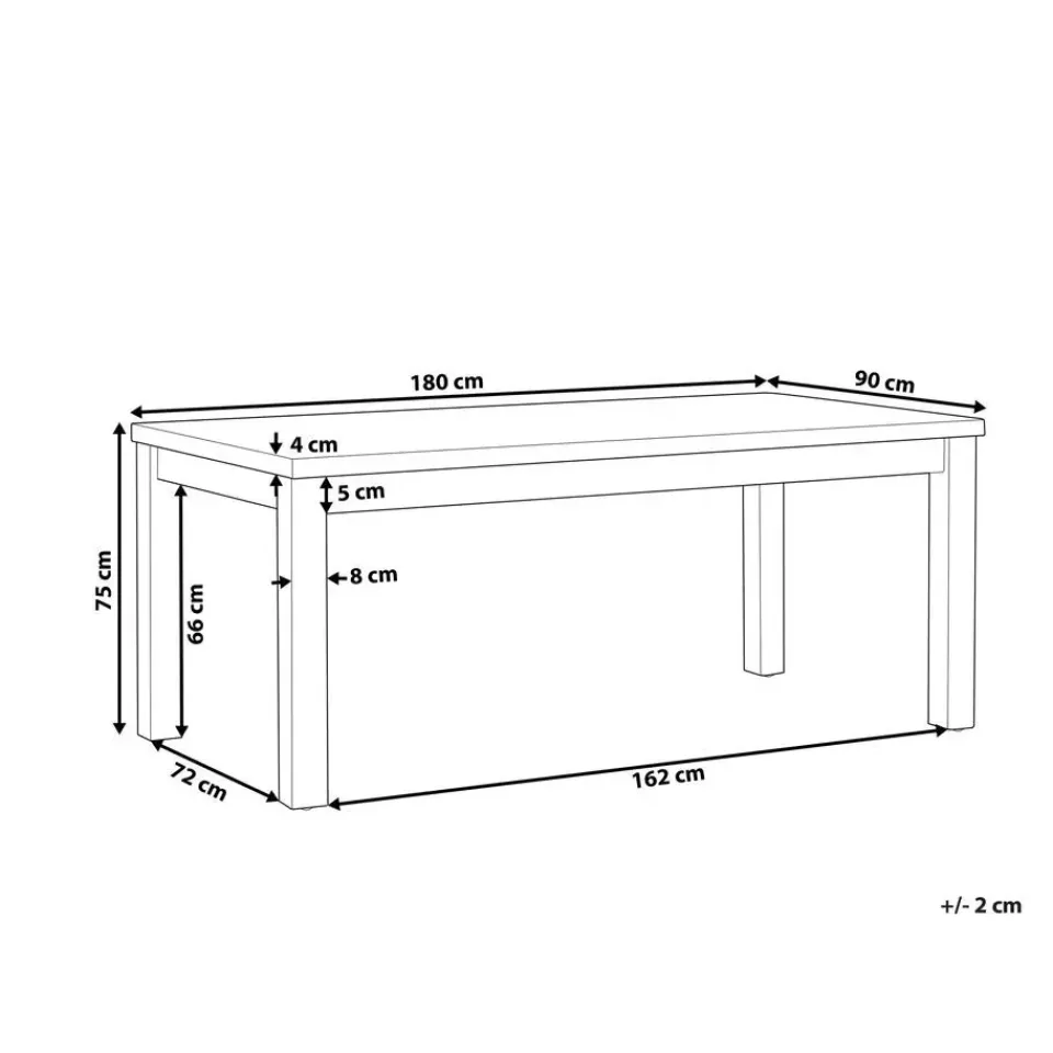 Beliani OSTUNI - Tuintafel - Grijs - 90 x 180 cm - Vezelcement New