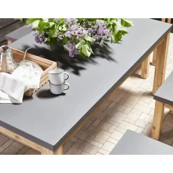 Beliani OSTUNI - Tuintafel - Grijs - 90 x 180 cm - Vezelcement New