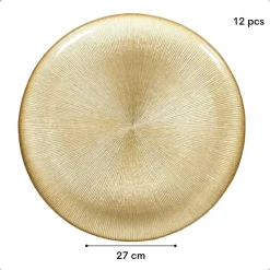 OTIX Dinerborden Bordenset 12 Persoons Goud Onderborden Kerst 27cm