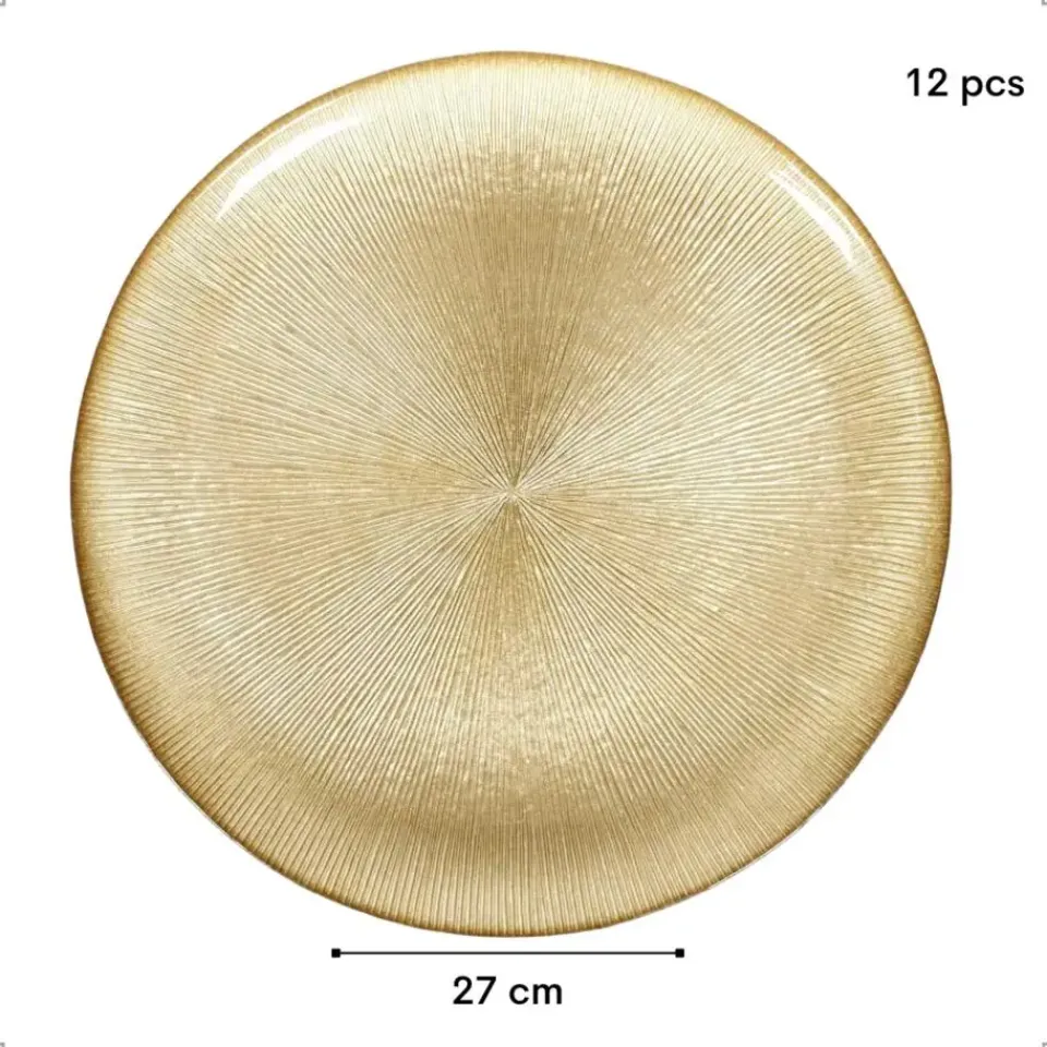 OTIX Dinerborden Bordenset 12 Persoons Goud Onderborden Kerst 27cm