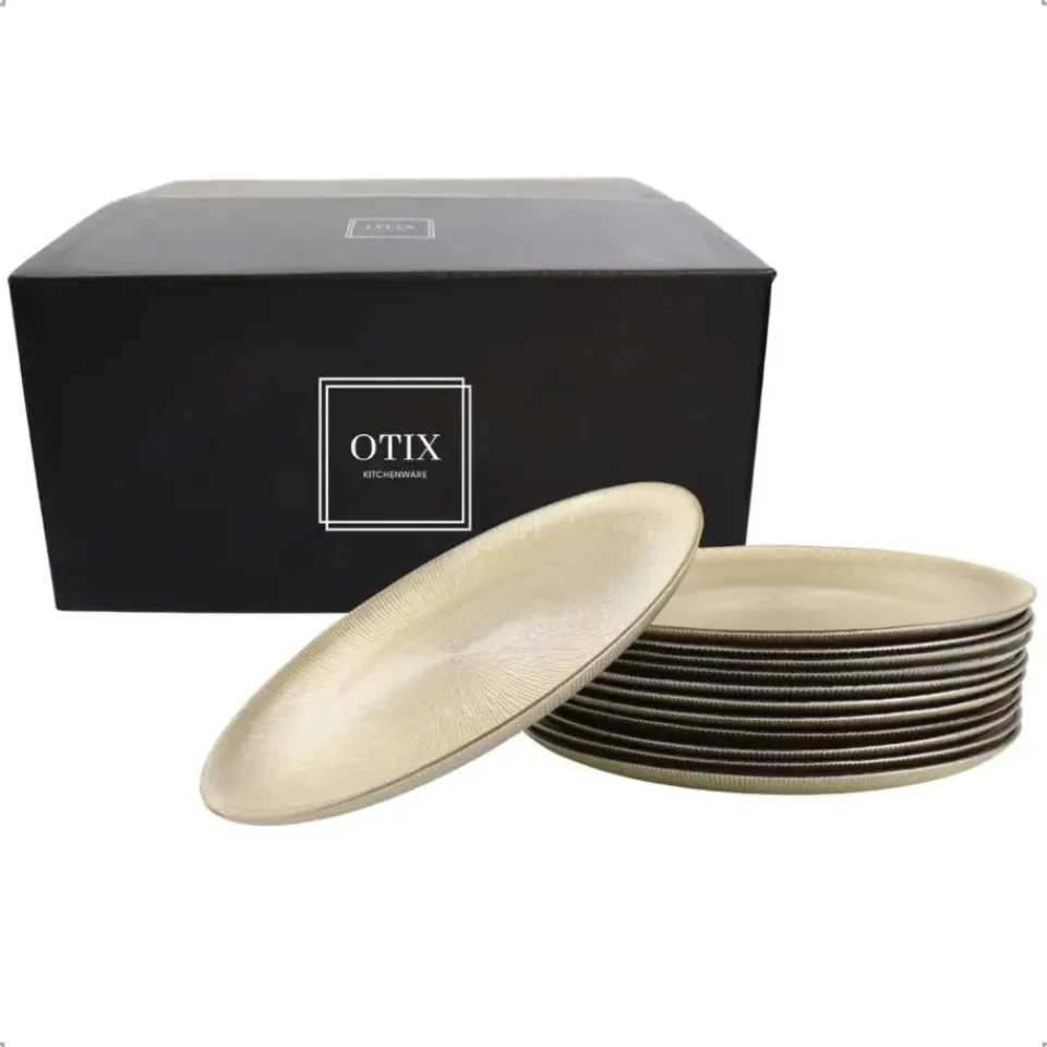 OTIX Dinerborden Bordenset 12 Persoons Goud Onderborden Kerst 27cm