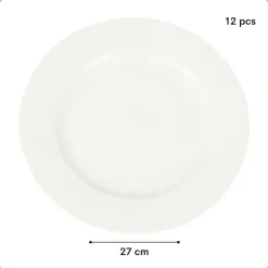 OTIX Dinerborden Bordenset 12 Persoons 27cm Wit Porselein LUNA Sale
