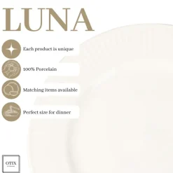 OTIX Dinerborden Bordenset 12 Persoons 27cm Wit Porselein LUNA Sale